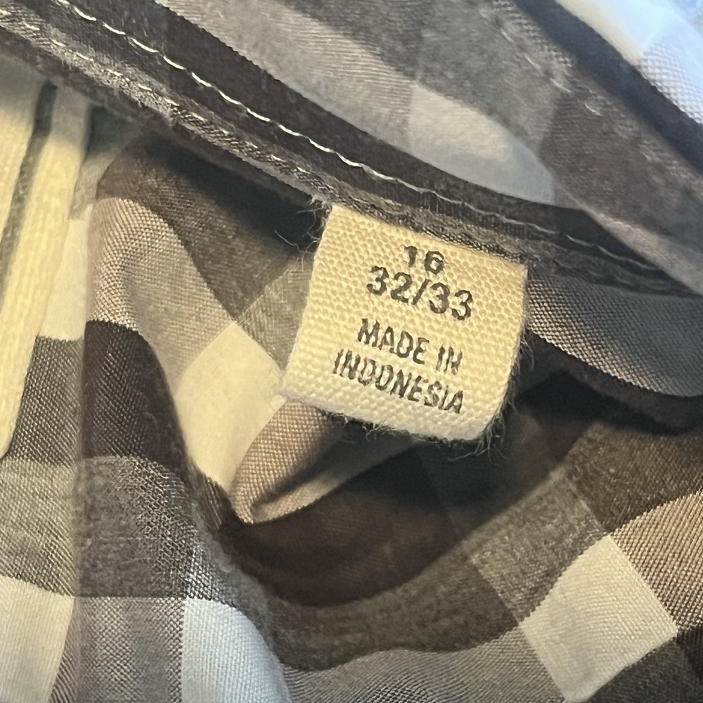 TODD SNYDER melange yarns Gingham Check Button Down Shirt Size 16 32/33 - Picture 6 of 10